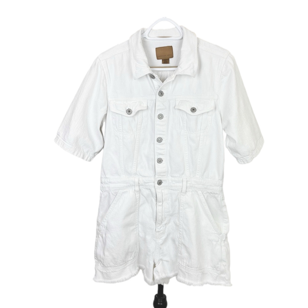 American Eagle white denim romper